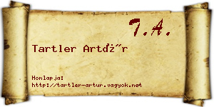 Tartler Artúr névjegykártya